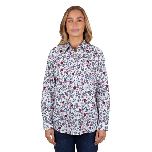 CLARA 1/2 BUTTON LS SHIRT